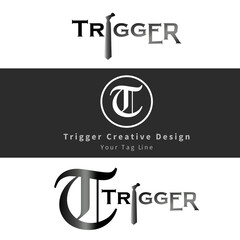 Trigger t logo vector illustration design