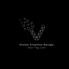 V logo vector illustration design