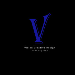V logo vector illustration design