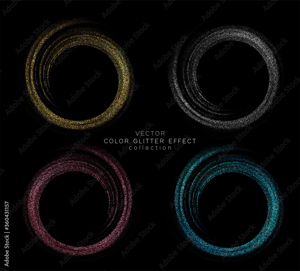 Poster Abstract shiny color gold sequins swirl design element