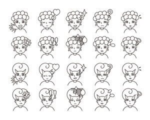 二人の人物イラスト　表情バリエーション 18