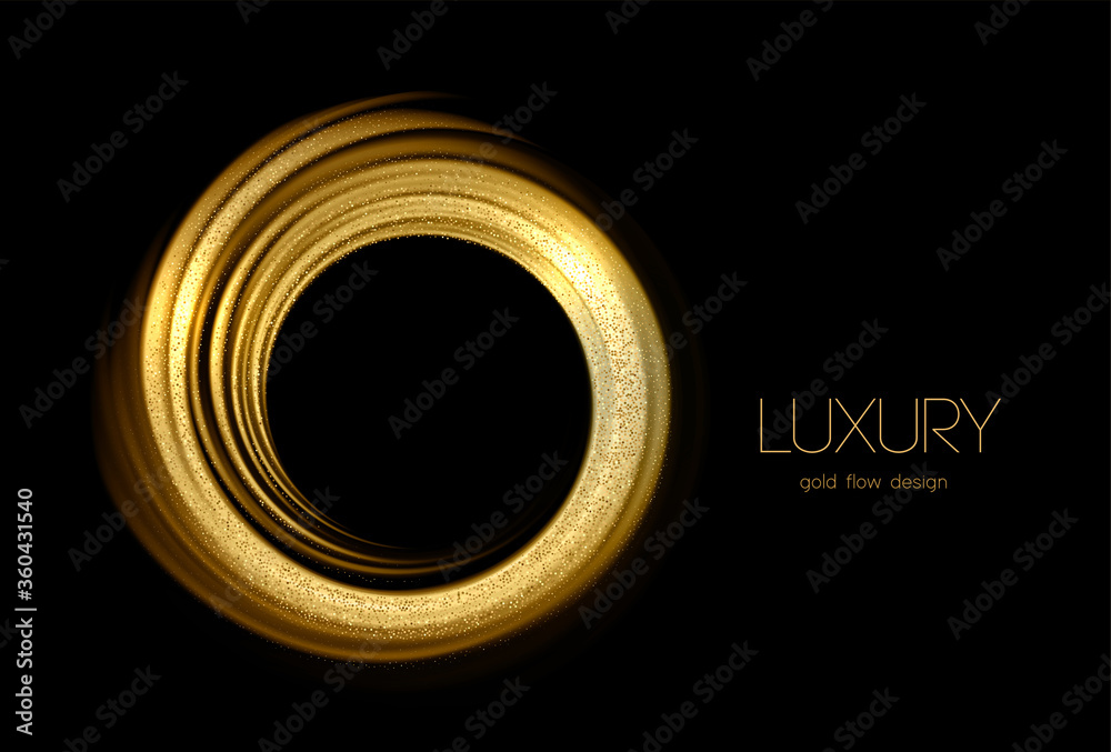 Poster Abstract shiny color gold wave design element