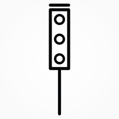 outline Traffic light icon isolated on white background.