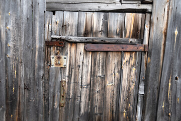 Old style vintage wooden door of house