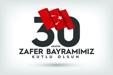 August 30 Victory Day Celebration Banner Design, Happy Victory Day, Republic of Turkey