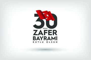 August 30 Victory Day Celebration Banner Design, Happy Victory Day, Republic of Turkey