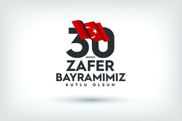 August 30 Victory Day Celebration Banner Design, Happy Victory Day, Republic of Turkey