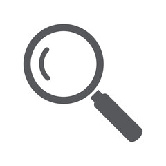 Black magnifying glass icon isolated on white background. Search icon in flat style. Magnifying glass icon for search and zoom symbol, sign, ui and magnifier logo. Modern magnifying glass vector