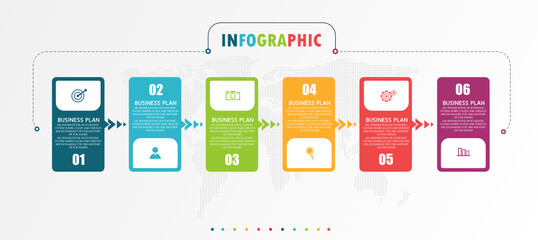 diagram Business and Education By Step 6 Stepsdesign  vector illustration