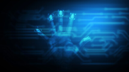 Fototapeta premium Fingerprint scanning provides secure access .3D illustration