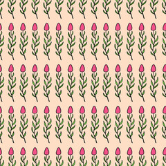 abstract seamless pattern with pink flowers