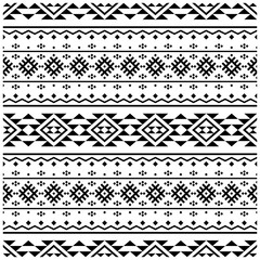 Seamless ethnic pattern textile design images-illustration in black white color