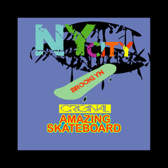 skateboard new york city design vector illustration