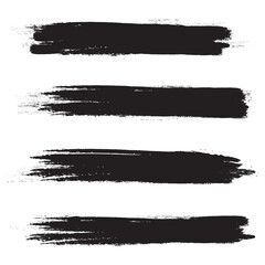 Green brush stroke set isolated on white background. Trendy brush stroke vector for ink paint, grunge backdrop, dirt banner, watercolor design and dirty texture. Brush stroke vector