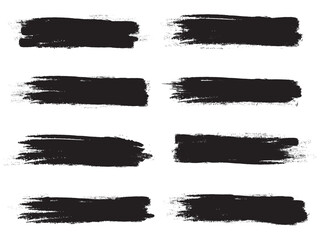 Green brush stroke set isolated on white background. Trendy brush stroke vector for ink paint, grunge backdrop, dirt banner, watercolor design and dirty texture. Brush stroke vector