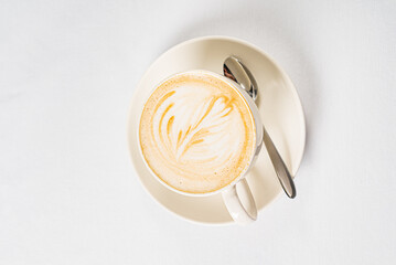 cappuccino on the white background