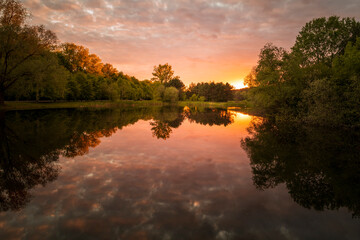 Fototapeta na wymiar Beautiful sunset over the lagoon