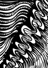 Vector illustration of black & white ornamental drawing.