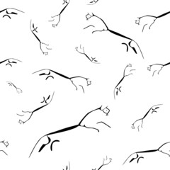 prehistoric horse art seamless repeat pattern