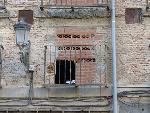 ruins of an old abandoned building with walled doors