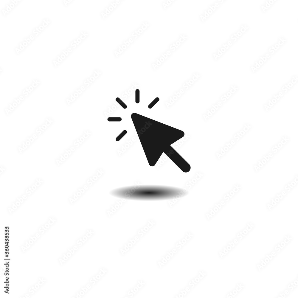Poster cursor pointer icon vector. cursor arrow icons in a trendy flat design