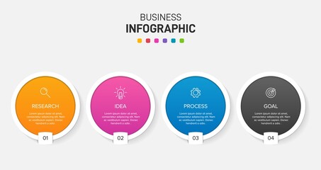 Infographic design with icons and 4 options or steps. Thin line vector. Infographics business concept. Can be used for info graphics, flow charts, presentations, web sites, banners, printed materials.