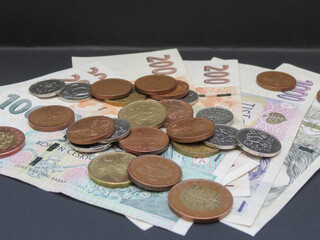 Czech Koruna notes and coins, Czech Republic