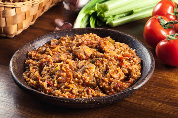 Chicken jambalaya - spicy rice with chicken a nd sausage