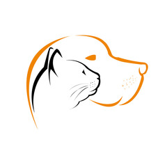 Cat and Dog vector logo illustration design