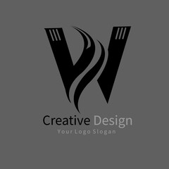 W logo vector illustration design