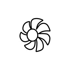 Fan Icon in Trendy Flat Design