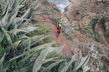 Trail runner run on the Tenerife Island