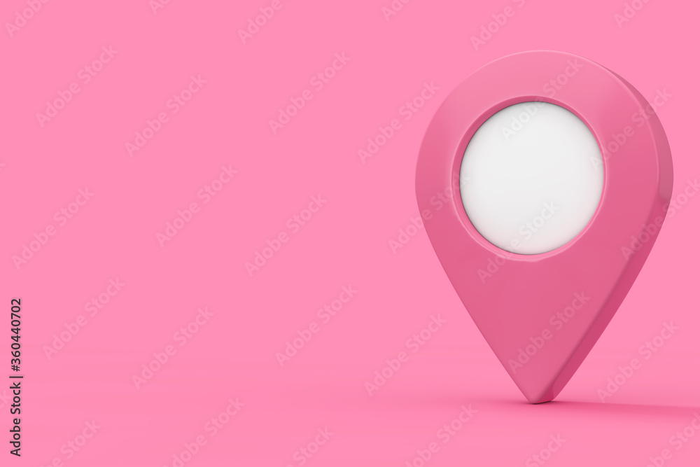 Leinwandbilder Pink Target Map Poinet Pin in Duotone Style. 3d Rendering