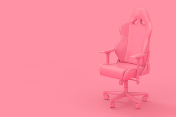 Professional Modern Pink Computer Gaming Armchair as Duotone Style. 3d Rendering