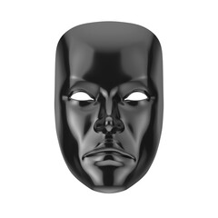 Fototapeta na wymiar Black Sad Drama Grotesque Theatre Mask. 3d Rendering