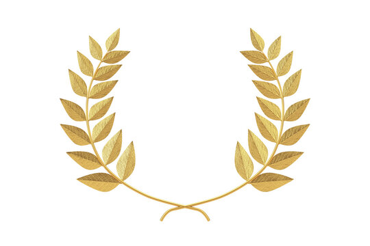 Gold Laurel Wreath Winner Award. 3d Rendering