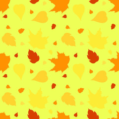seamless background of autumn yellow and orange leaves