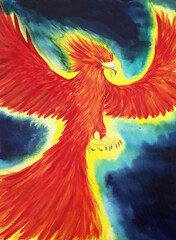 Obraz premium flying liver bird painting