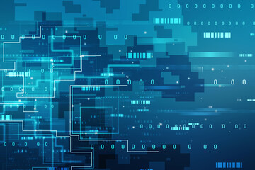 2d illustration Abstract futuristic electronic circuit technology background