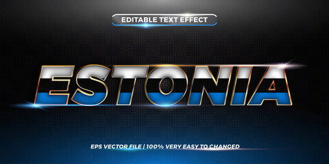 Estonia words, Editable text effect