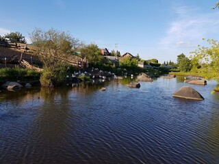 Village on the banks of the river