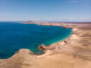 Papagayo Beaches aerial drone view -  Playa Blanca - Lanzarote - Canary Islands