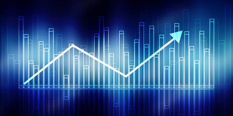 2d rendering Stock market online business concept. business Graph 