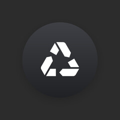 Recycle -  Matte Black Web Button