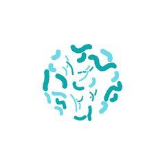Probiotic Bacteria icon vector logo