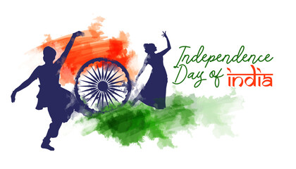 India Independence Day theme graphic Watercolor Illustration landing page