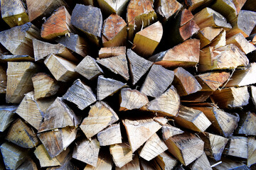 Holzbeige, Brennholz, Naturstoff,  Stapel, Natur, Baum, Baumstamm, Scheit, spalten-