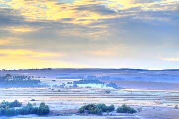 Eastern Cape,  Elliot district. farmlands in the foothills of the Drakensberg. Winter colours 