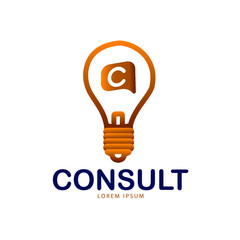 light bulb logo vector for consulting logo