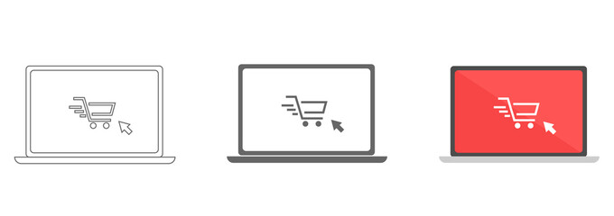 Online shopping icon vector image. Suitable for mobile apps, web apps and print media